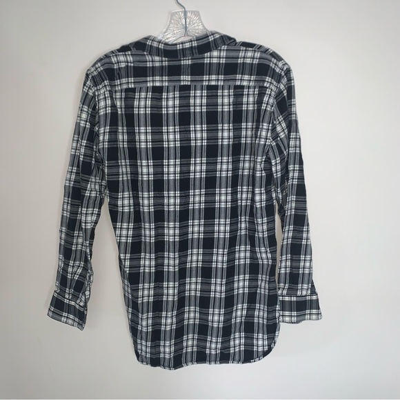 Lauren Ralph Lauren Black White Checker Plaid Button Up Shirt S - Picture 2 of 5